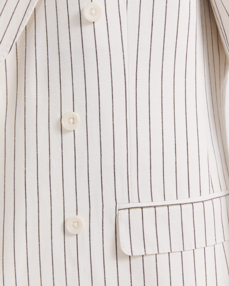 Harrison Stripe Linen Blazer in BROWN/WHITE