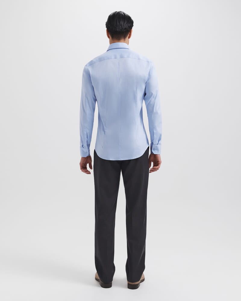 Stretch Poplin Slim Shirt in BLUE