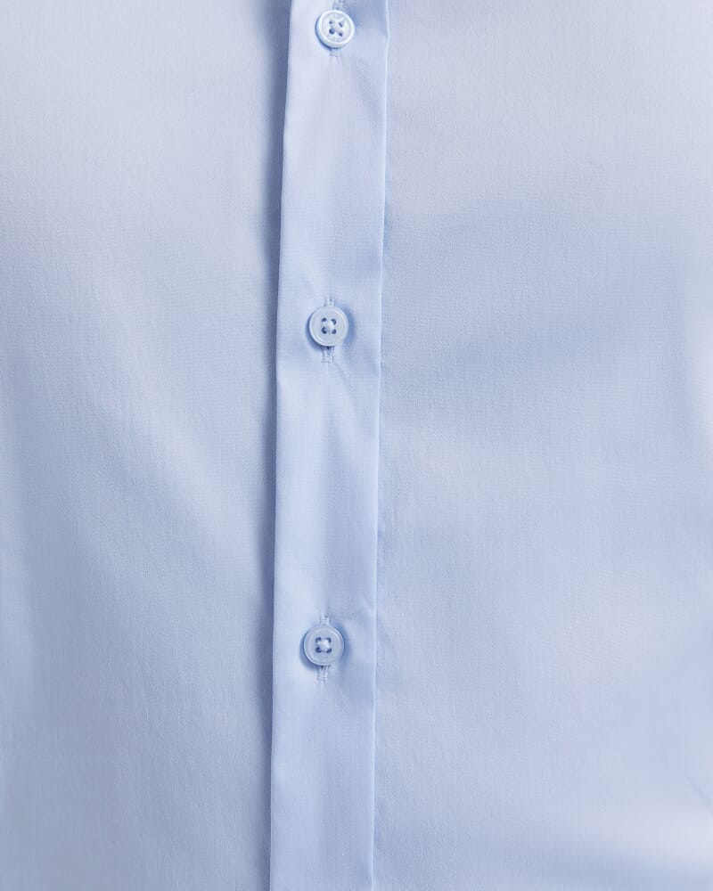 Stretch Poplin Slim Shirt in BLUE