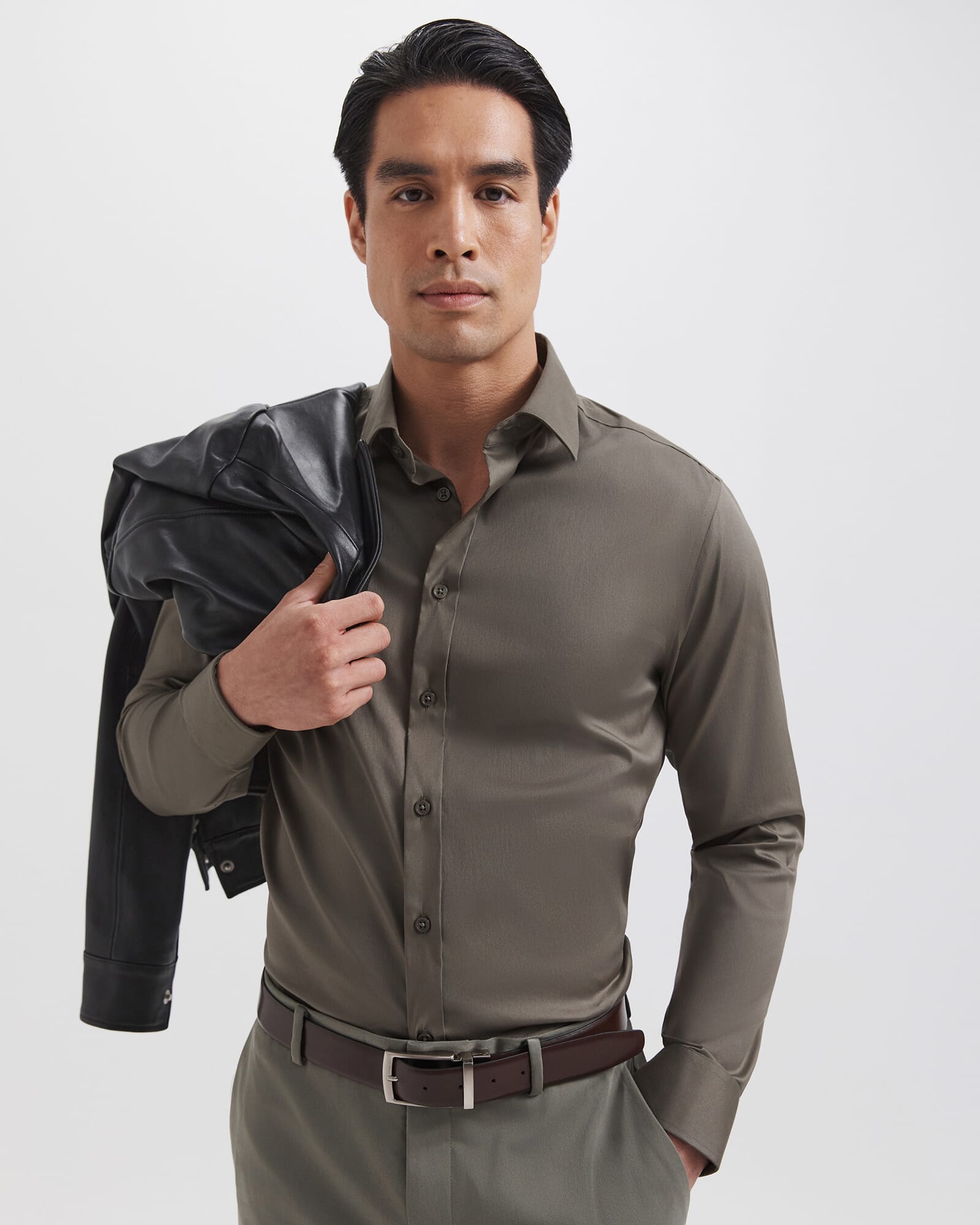 Stretch Poplin Slim Shirt