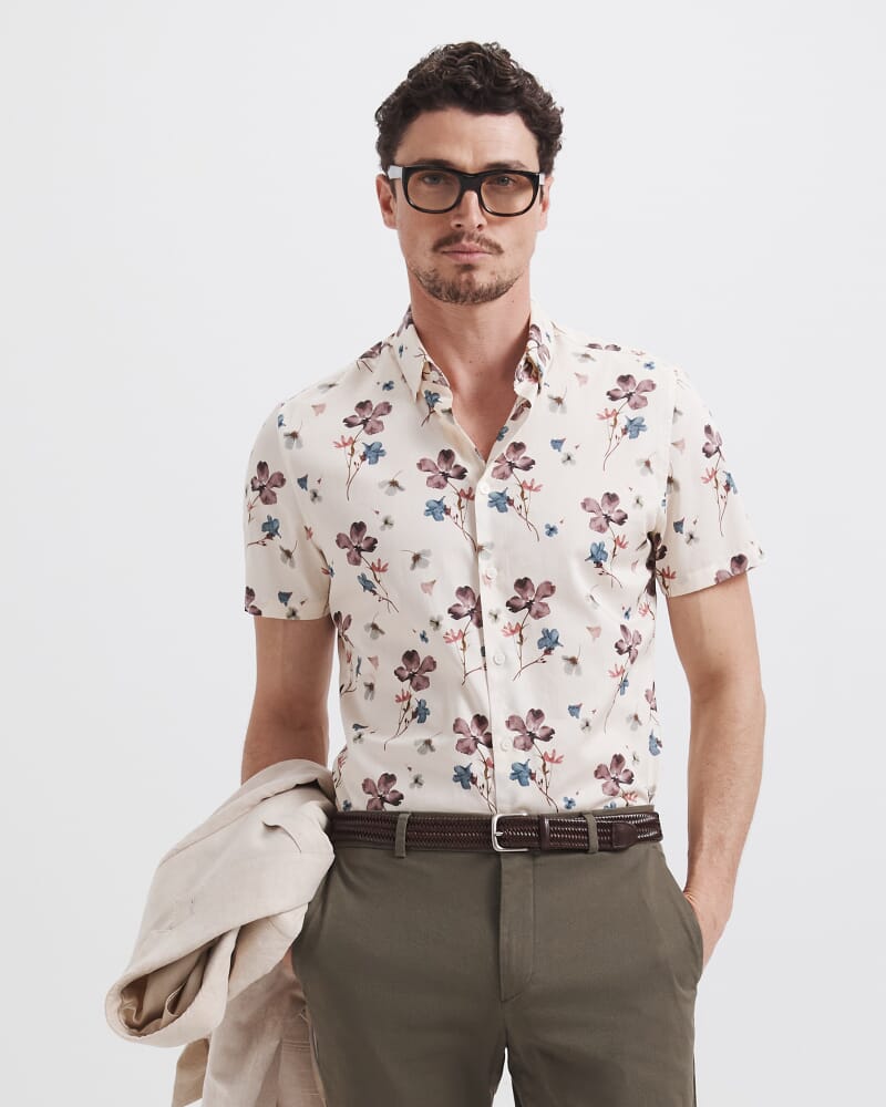Jean Luc Short Sleeve Print Shirt in MULTI