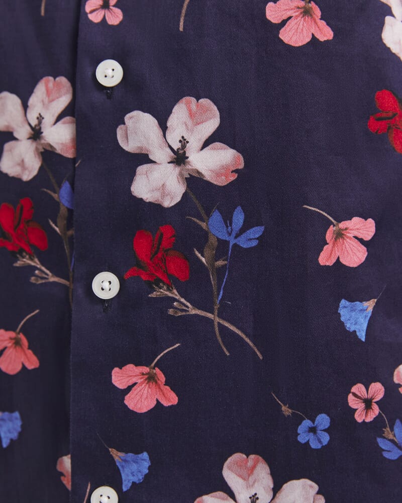 Jean Luc Short Sleeve Print Shirt in NAVY MULTI