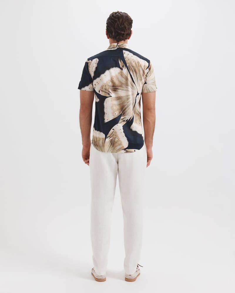 Caruso Short Sleeve Print Shirt in BLACK MULTI