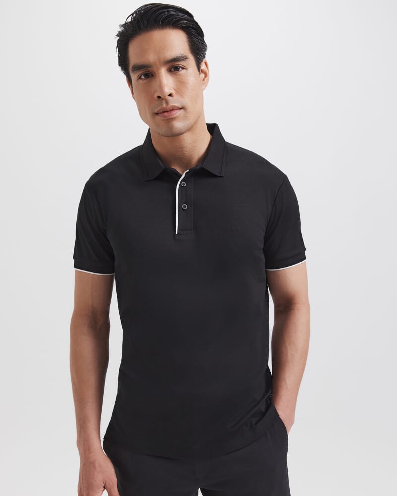 Tyler Pima Cotton Polo in BLACK