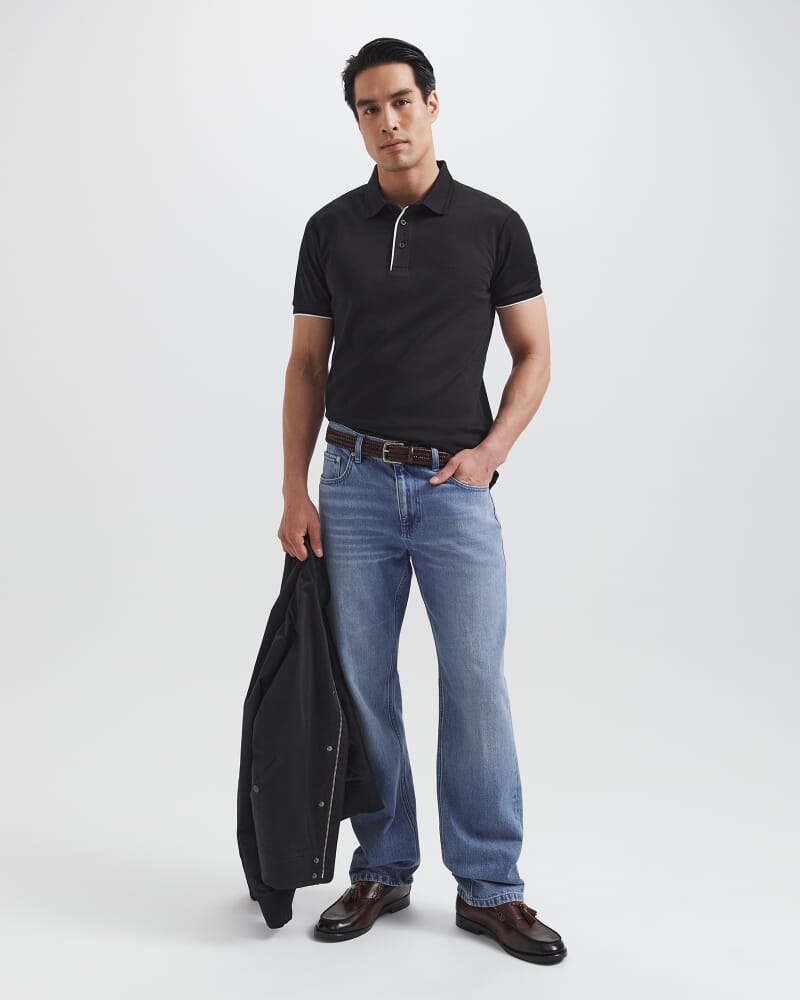Tyler Pima Cotton Polo in BLACK