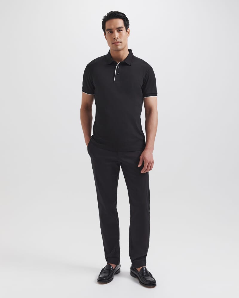 Tyler Pima Cotton Polo in BLACK