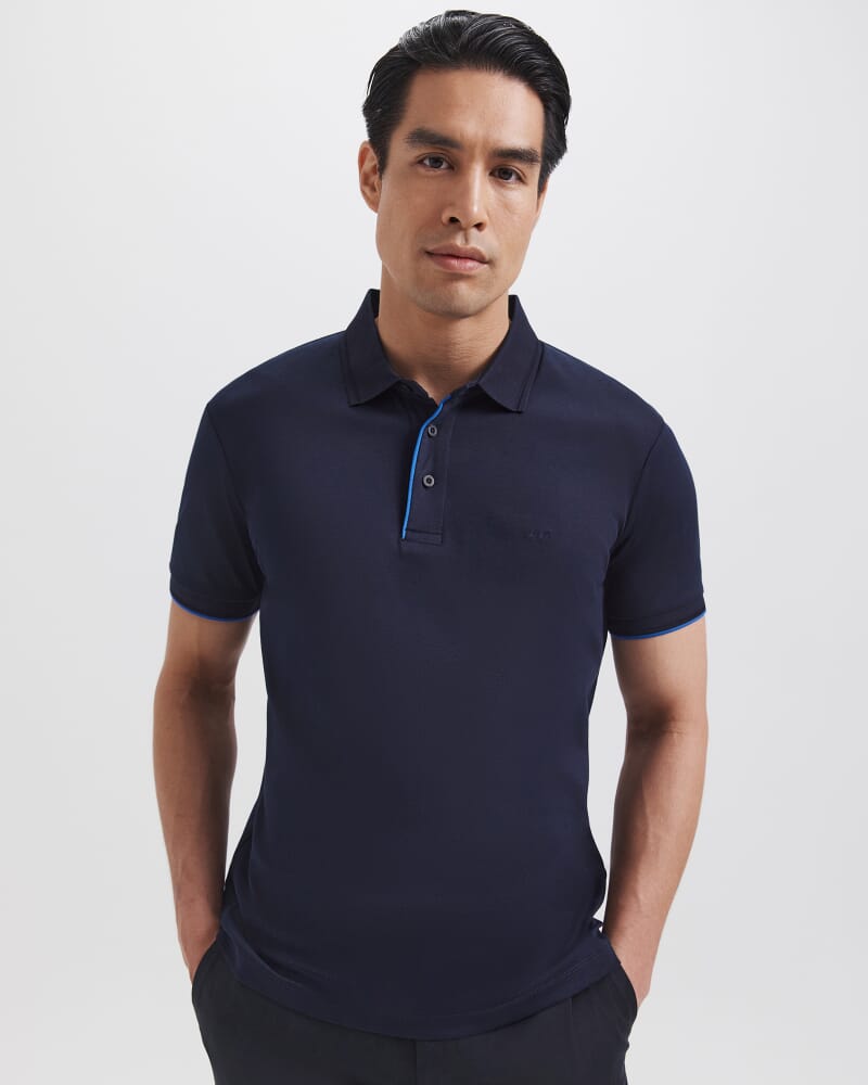 Tyler Pima Cotton Polo in NAVY