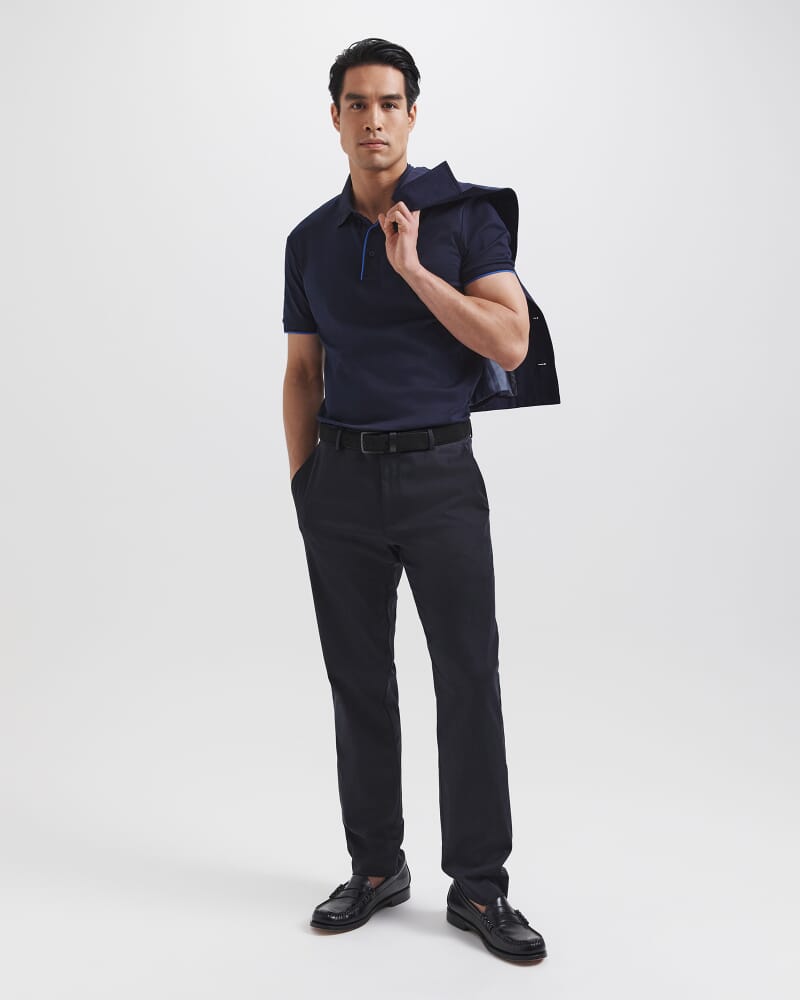 Tyler Pima Cotton Polo in NAVY