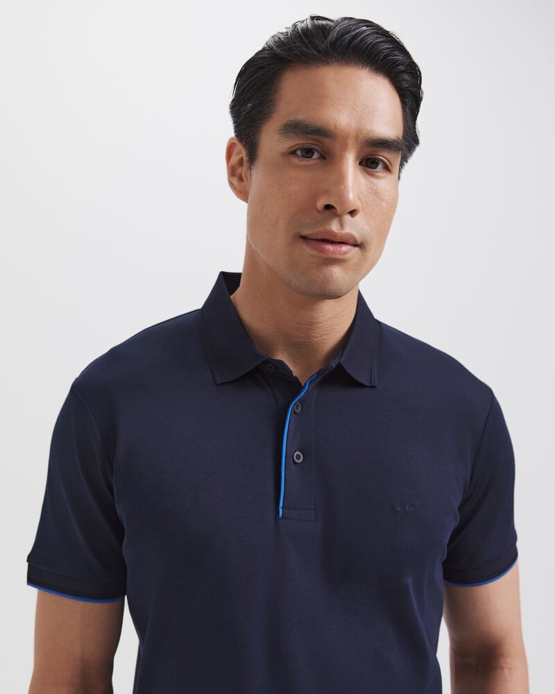 Tyler Pima Cotton Polo in NAVY