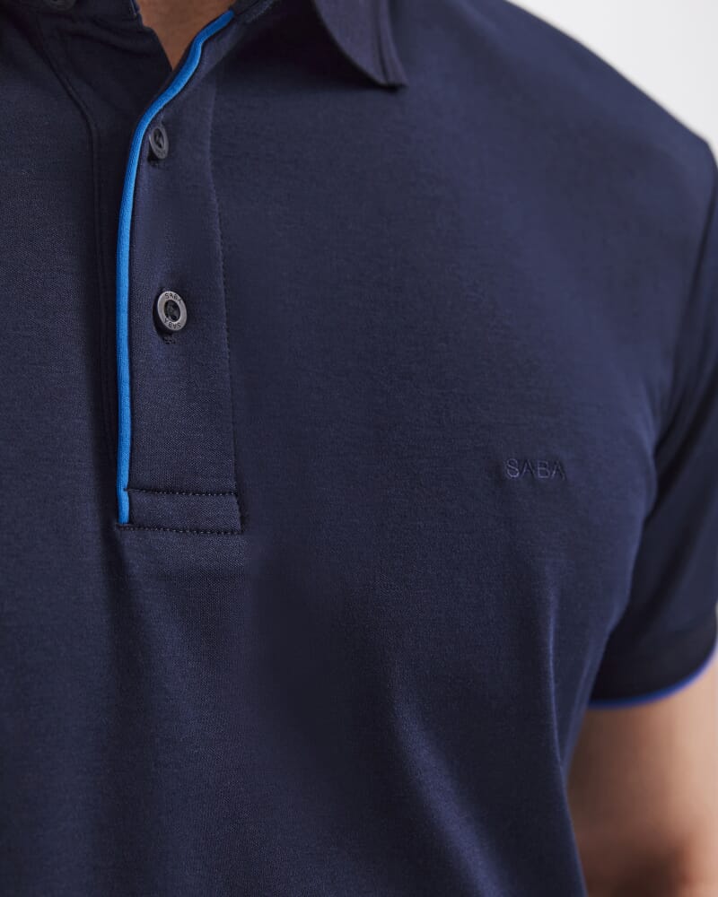 Tyler Pima Cotton Polo in NAVY