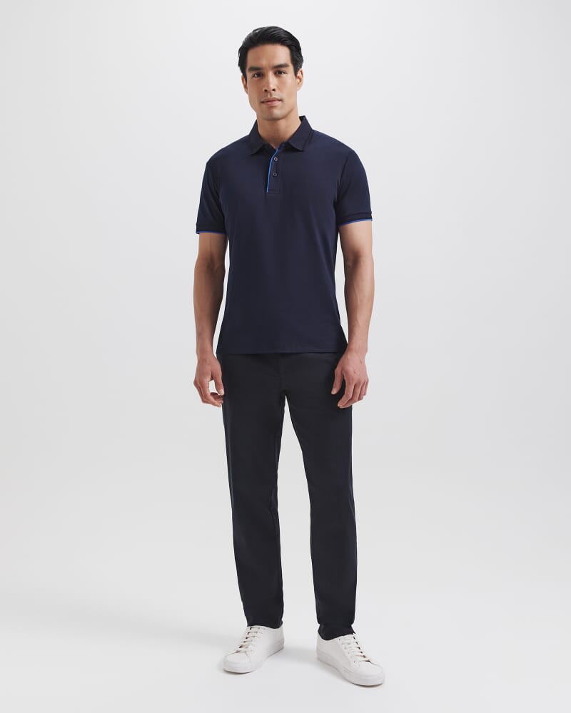Tyler Pima Cotton Polo in NAVY