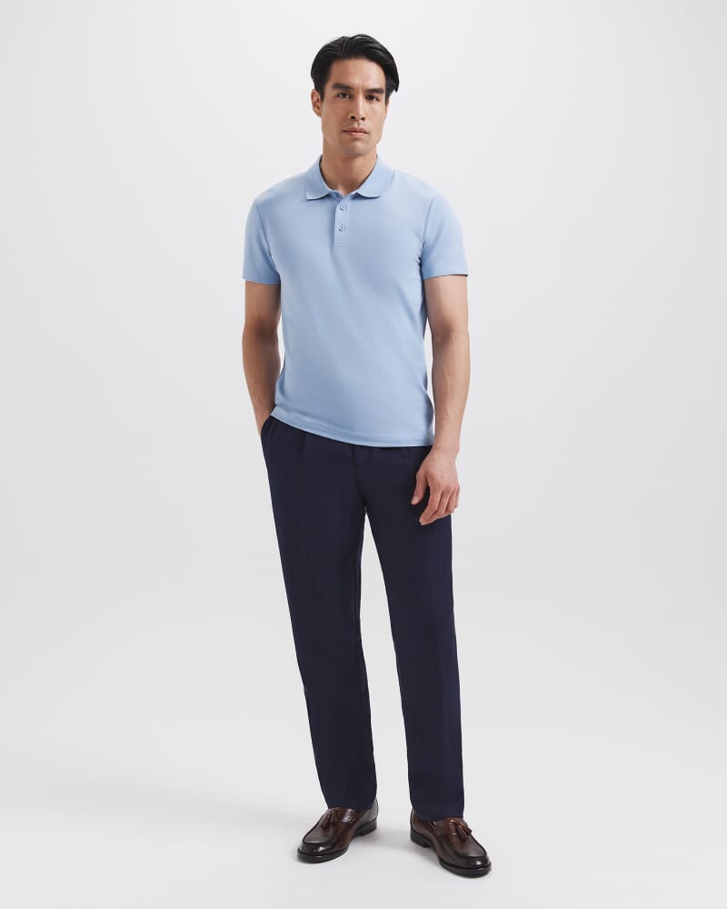 Oscar Stretch Polo in GLACIER