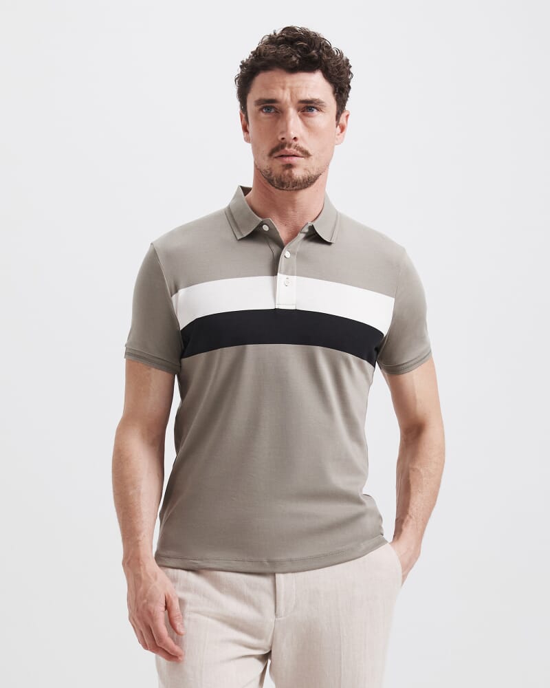 Tyler Pima Stripe Polo in MULTI