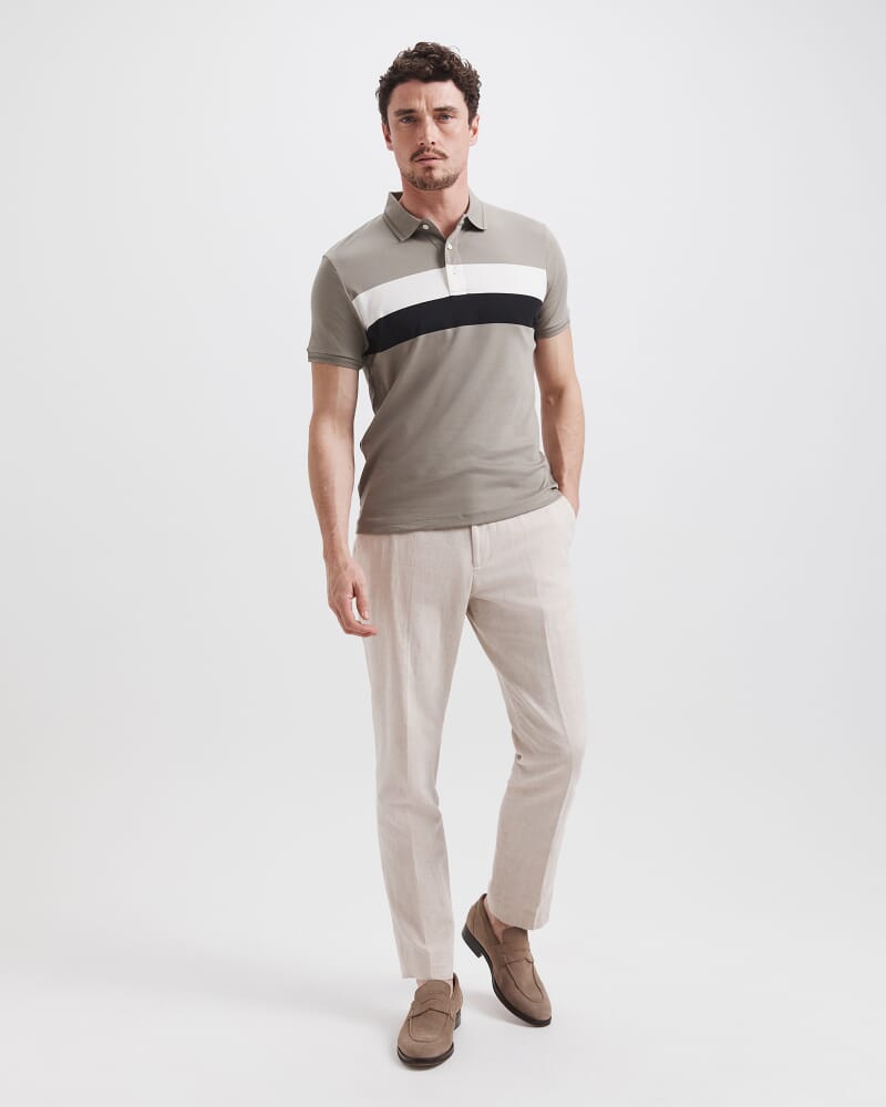 Tyler Pima Stripe Polo in MULTI