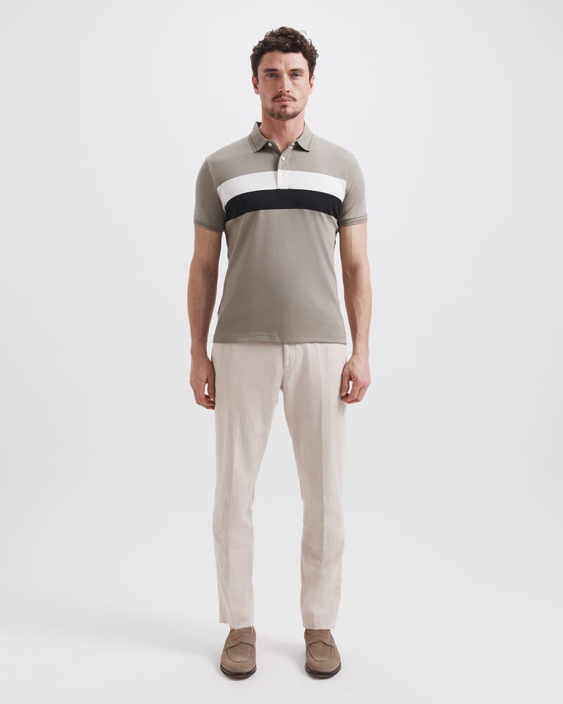 Tyler Pima Stripe Polo in MULTI