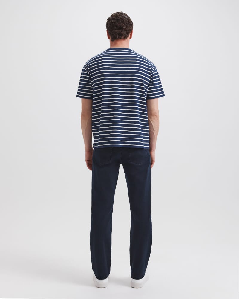 Rafe Heavyweight Stripe Tee in NAVY