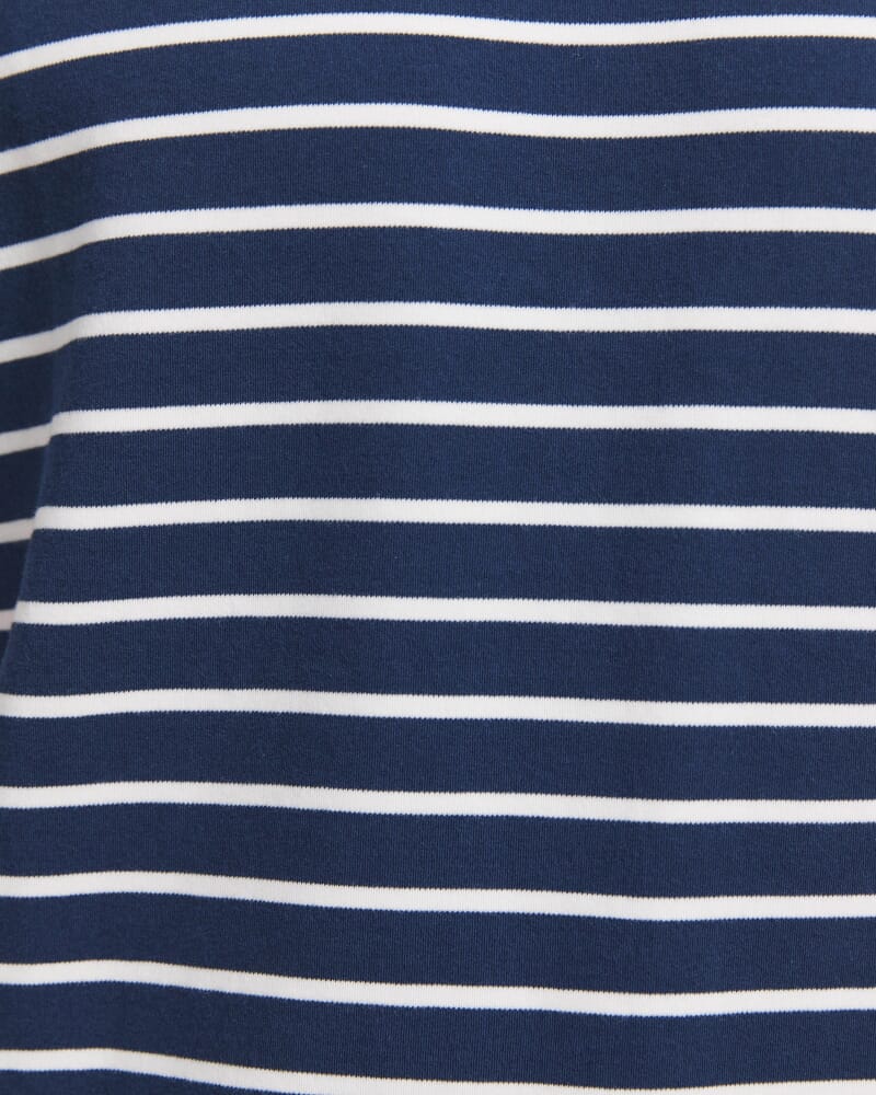 Rafe Heavyweight Stripe Tee in NAVY
