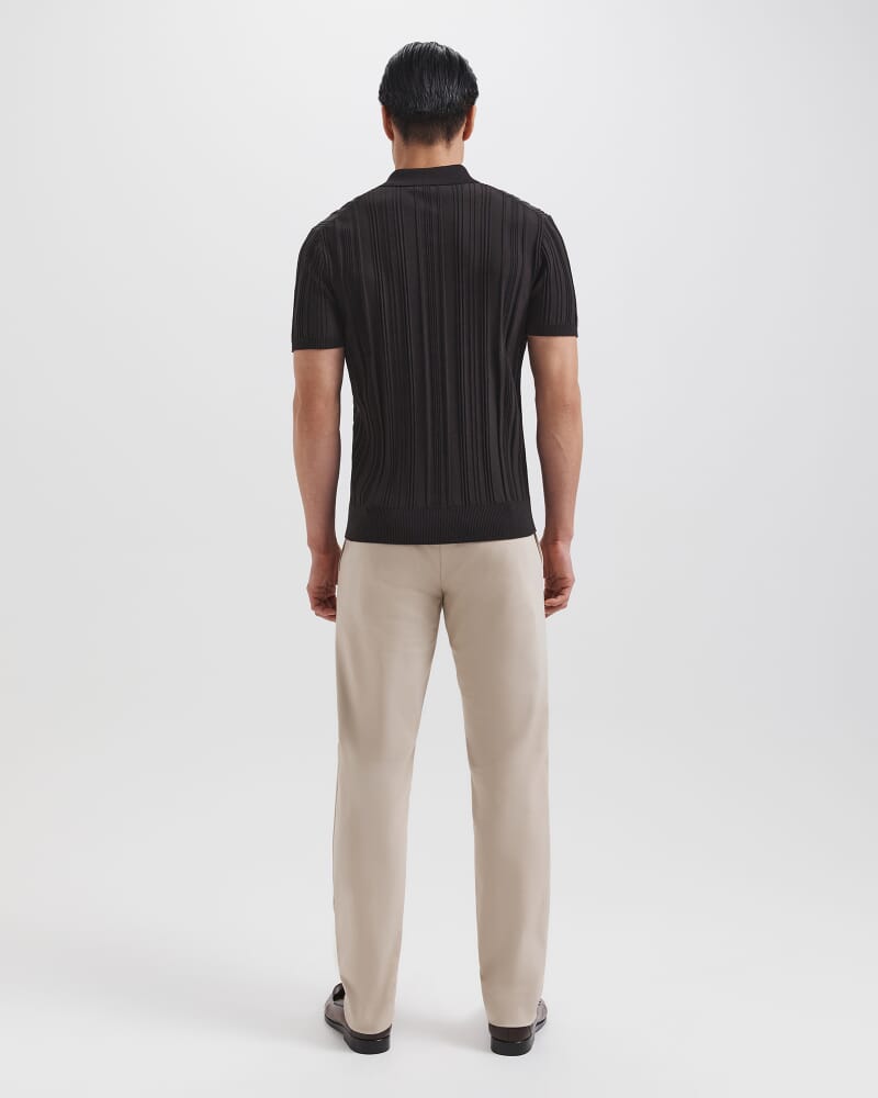 Cerrone Cotton Nylon Knit Polo in CHOCOLATE