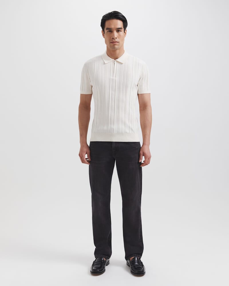Cerrone Cotton Nylon Knit Polo in OFF WHITE
