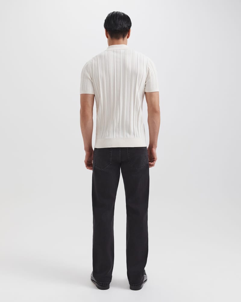 Cerrone Cotton Nylon Knit Polo in OFF WHITE