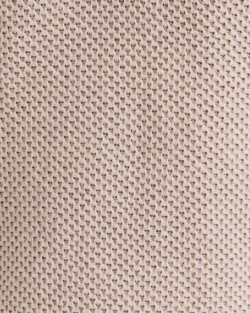 Dario Crochet Knit Polo in OATMEAL