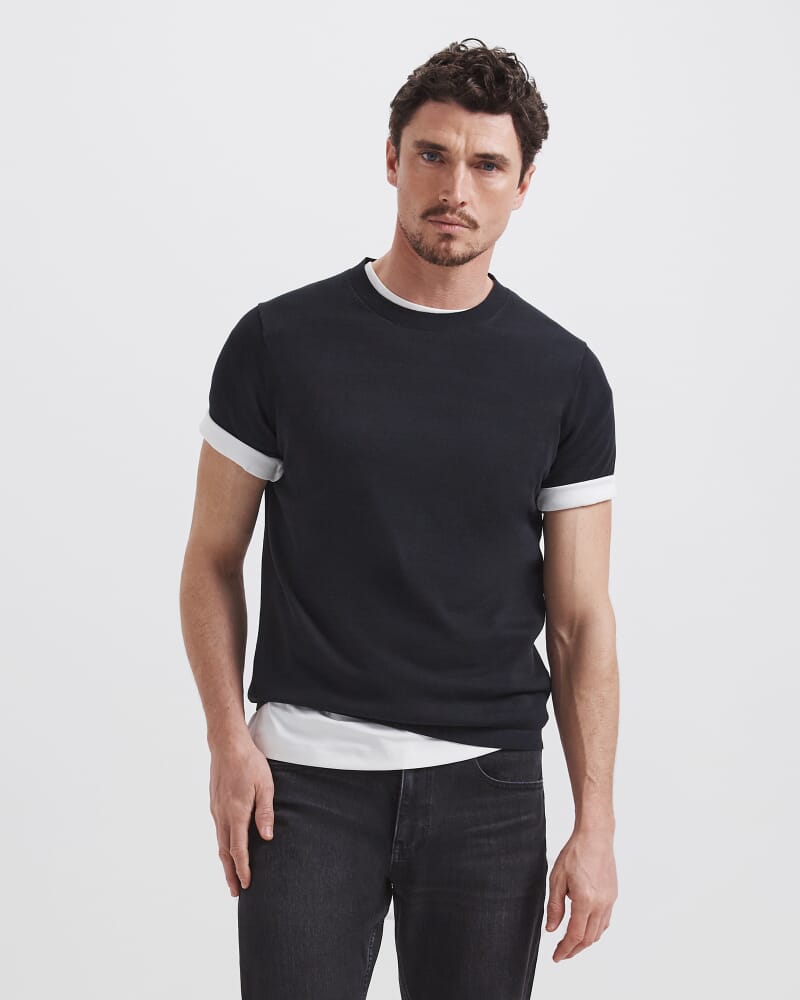 Kurt Knit Tee in BLACK INK
