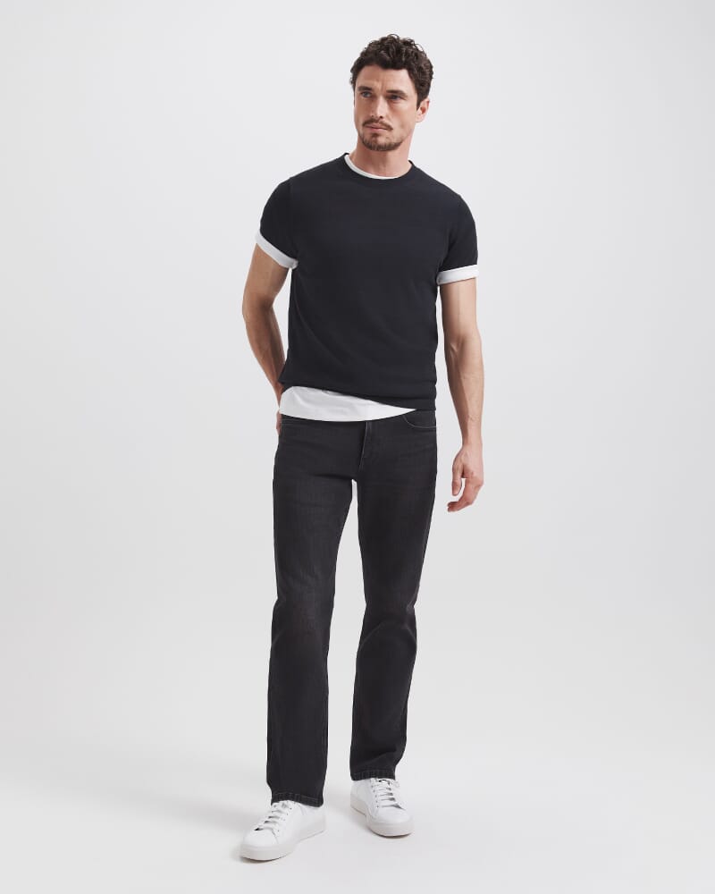 Kurt Knit Tee in BLACK INK