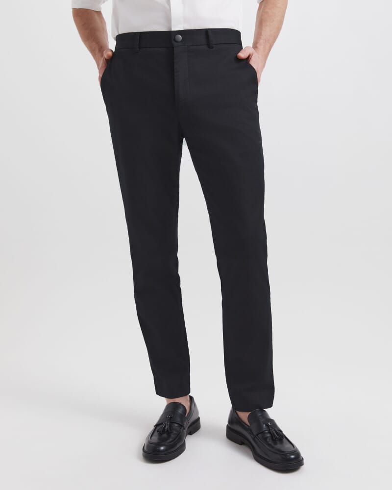 Chris Textured Regular Chino in BLACK INK