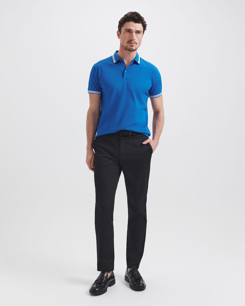 Chris Textured Regular Chino in BLACK INK