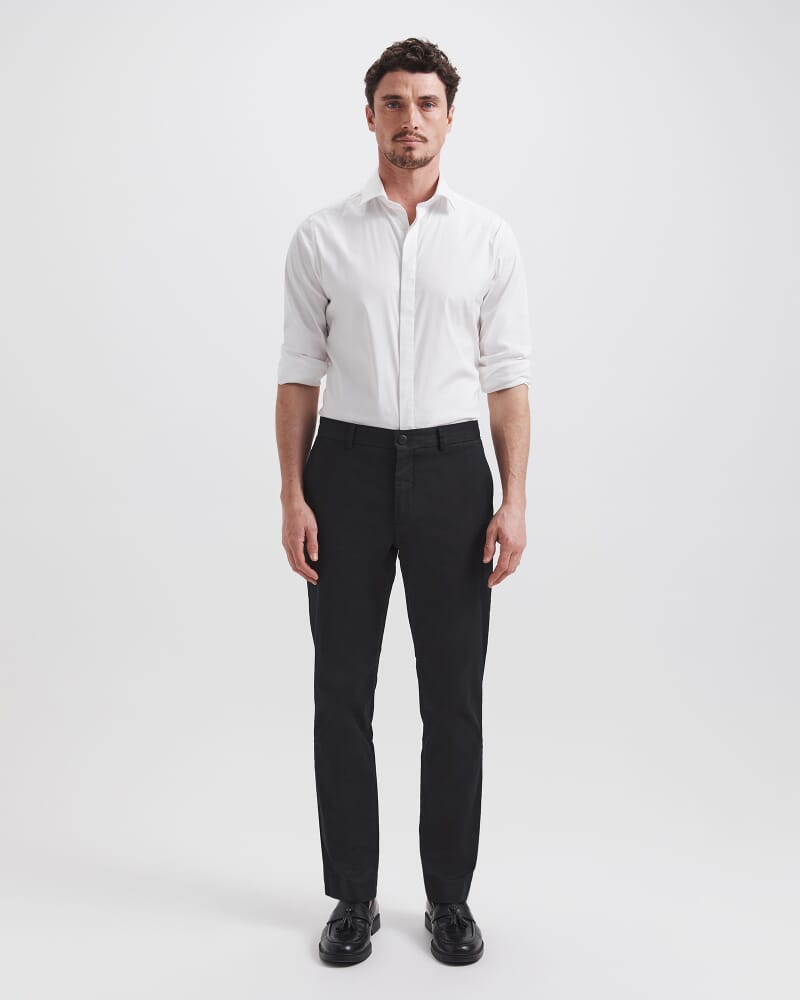 Chris Textured Regular Chino in BLACK INK