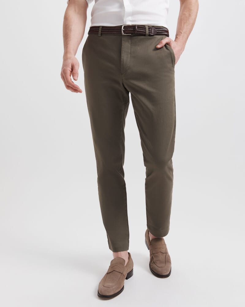 Chris Textured Regular Chino in OLIVE