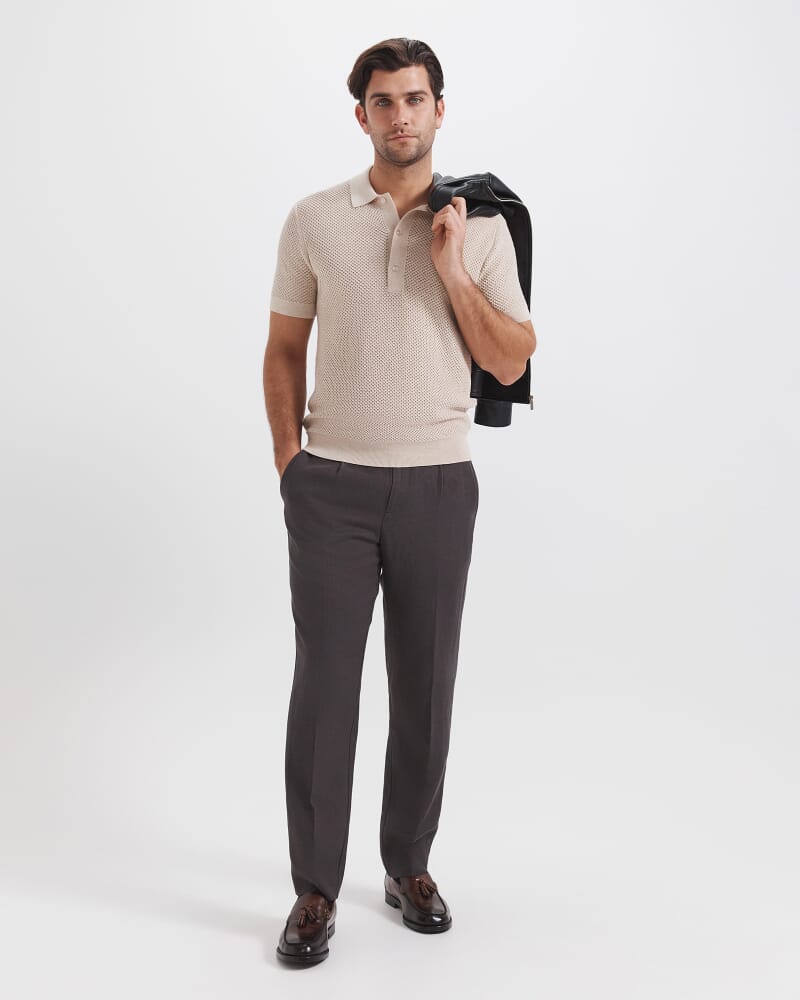 Goddard Viscose Linen Pant in CHOCOLATE