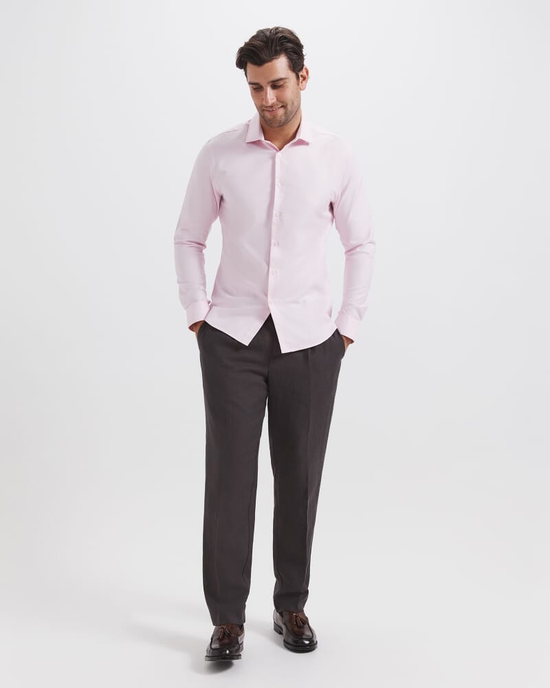 Goddard Viscose Linen Pant in CHOCOLATE