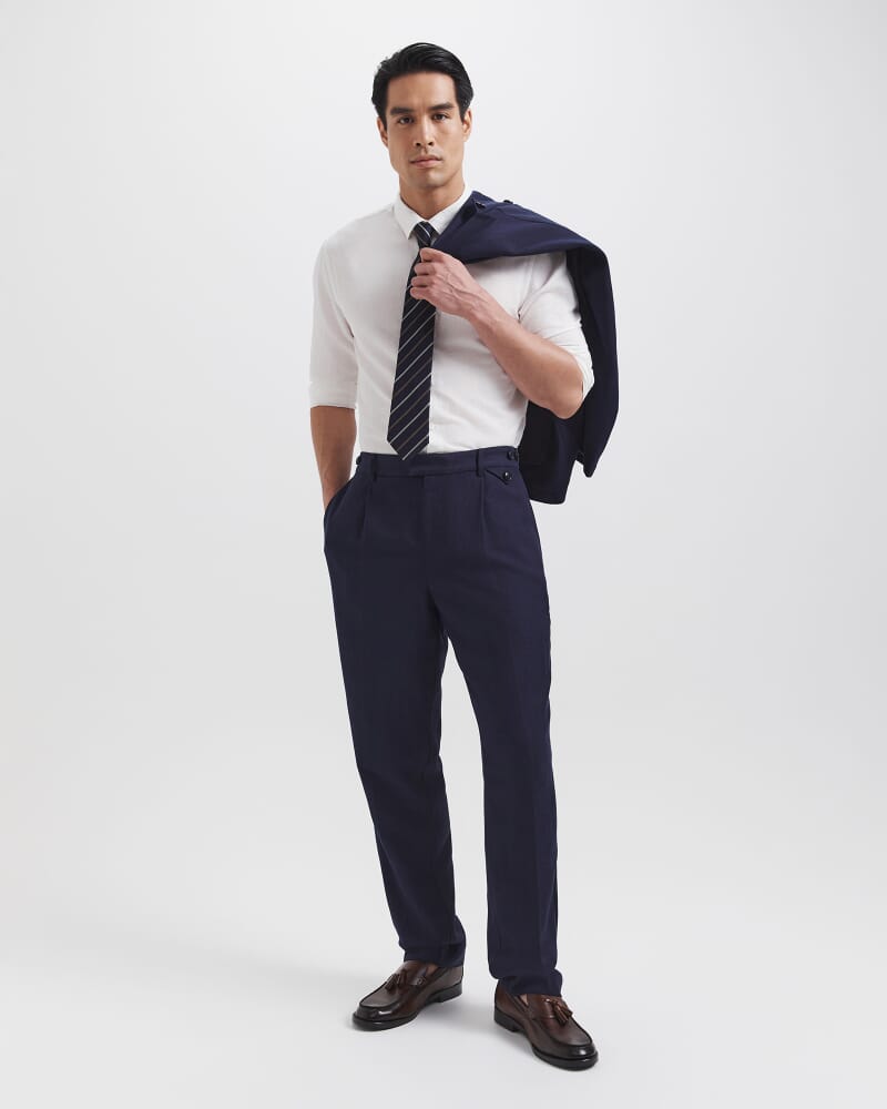 Goddard Viscose Linen Pant in INK
