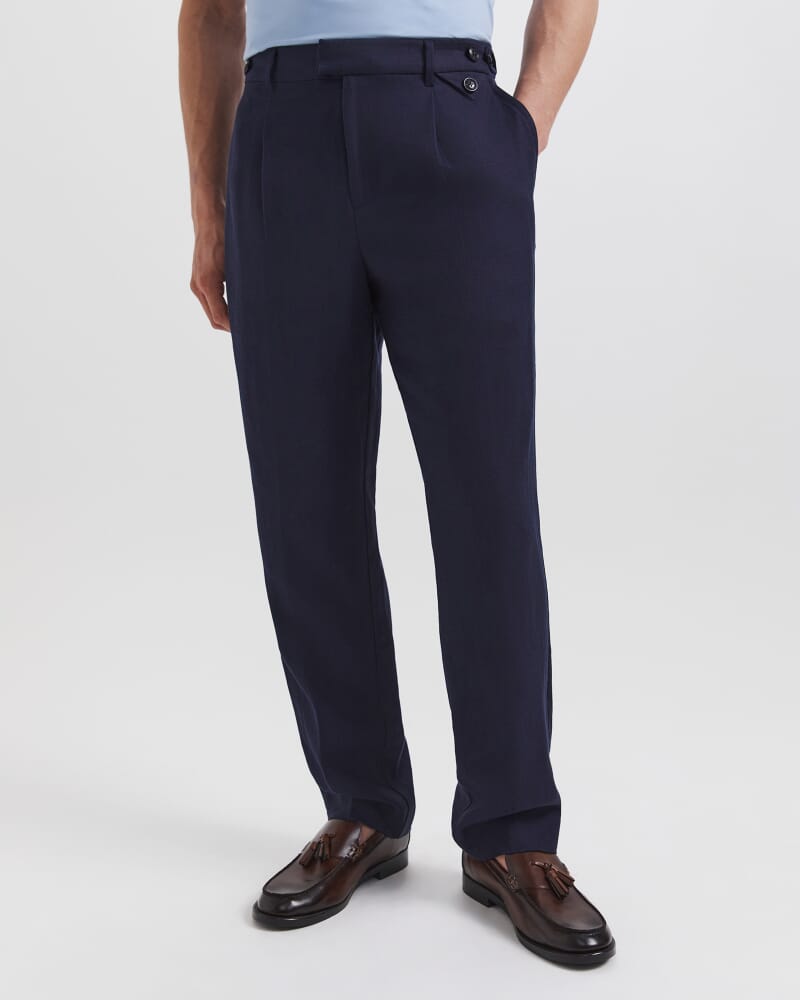 Goddard Viscose Linen Pant in INK
