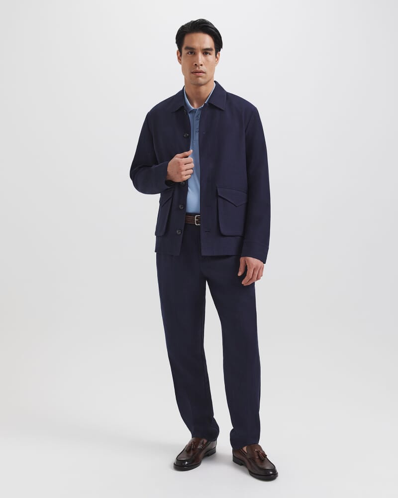 Goddard Viscose Linen Pant in INK