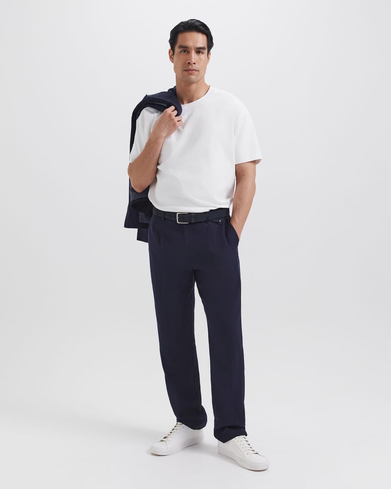 Goddard Viscose Linen Pant in INK
