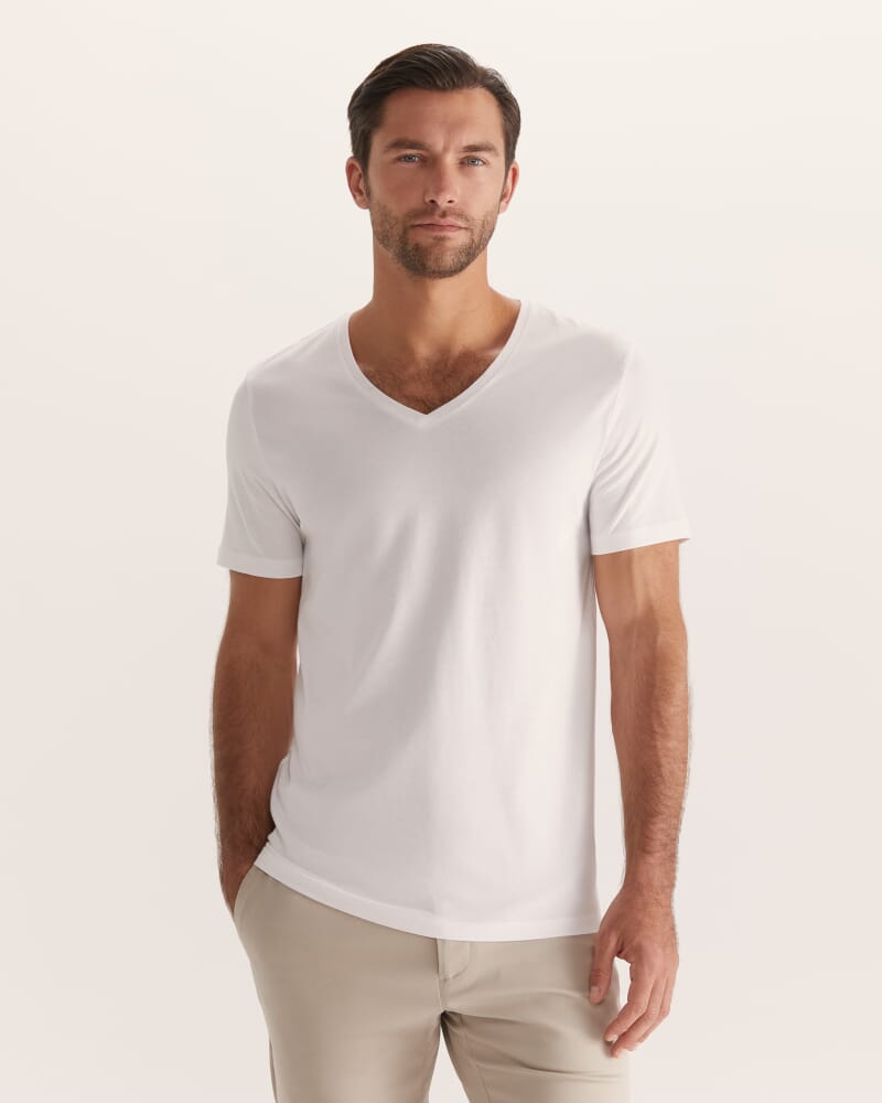Daniel V Neck Tee in ARCTIC WHITE
