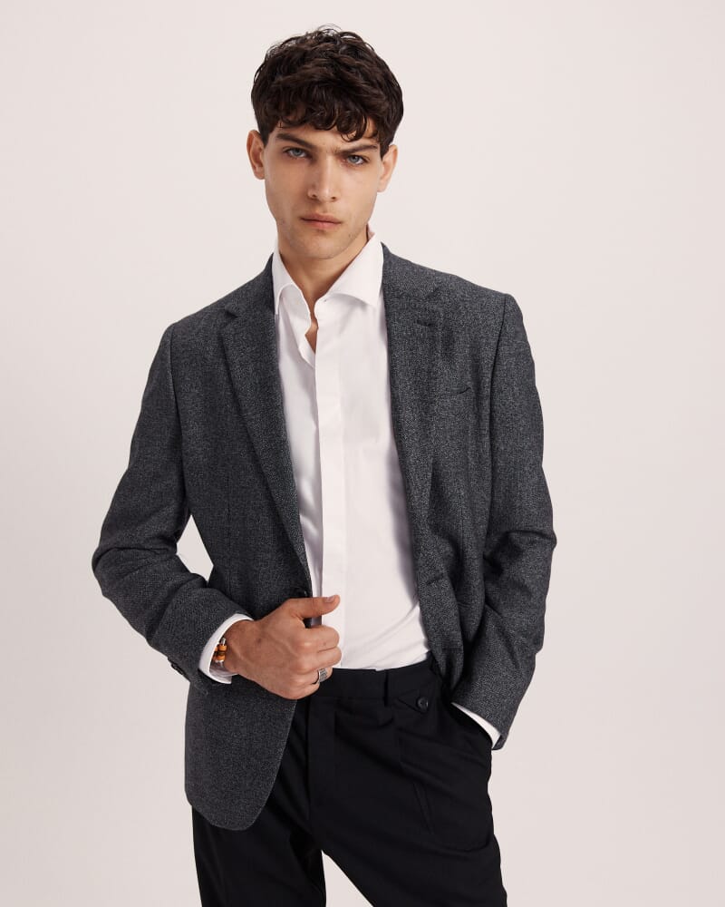 George Item Wool Jacket in GRAPHITE
