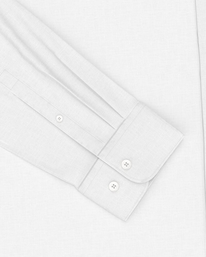 Anderson Long Sleeve Classic Linen Shirt in WHITE