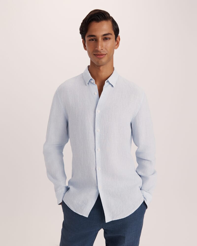 Anderson Classic Yarn Dyed Linen Shirt in CHAMBRAY