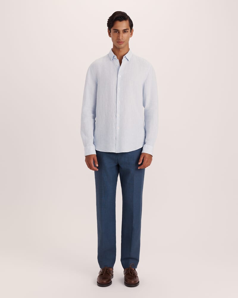 Anderson Classic Yarn Dyed Linen Shirt in CHAMBRAY