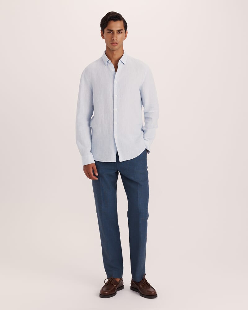 Anderson Classic Yarn Dyed Linen Shirt in CHAMBRAY
