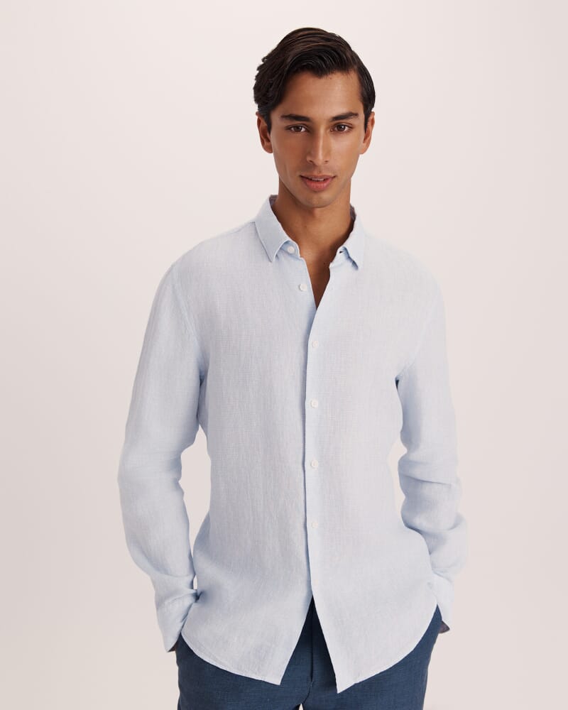 Anderson Classic Yarn Dyed Linen Shirt in CHAMBRAY