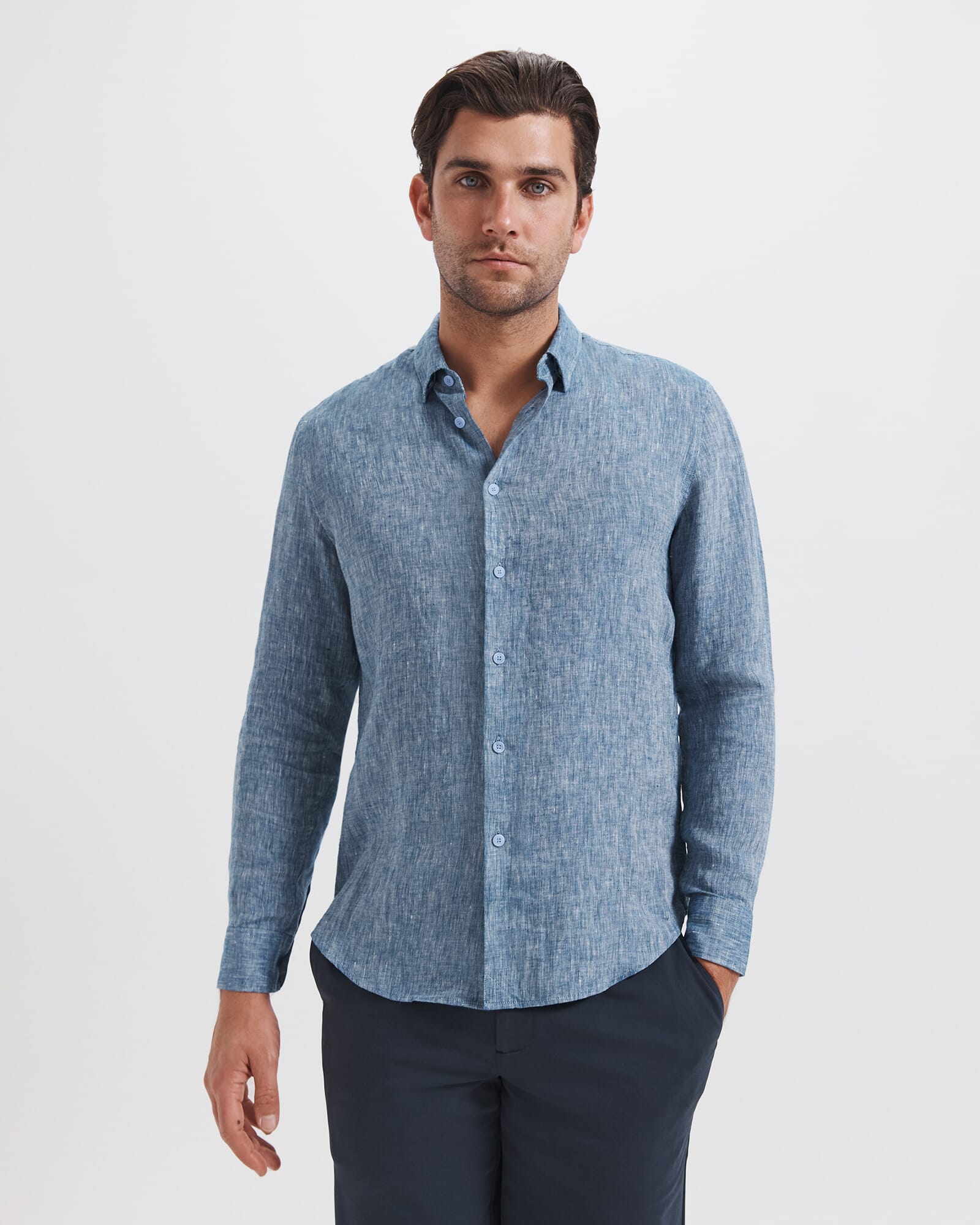 Anderson Classic Yarn Dyed Linen Shirt