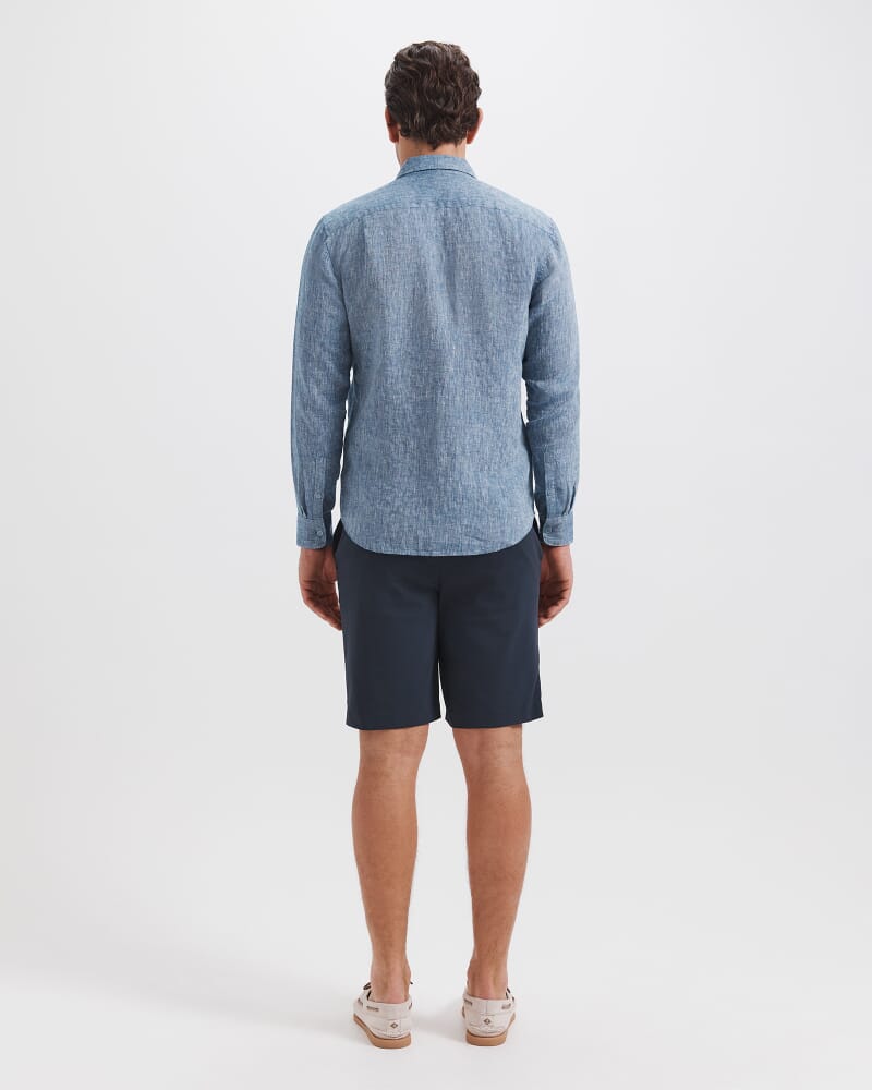 Anderson Classic Yarn Dyed Linen Shirt in DARK CHAMBRAY
