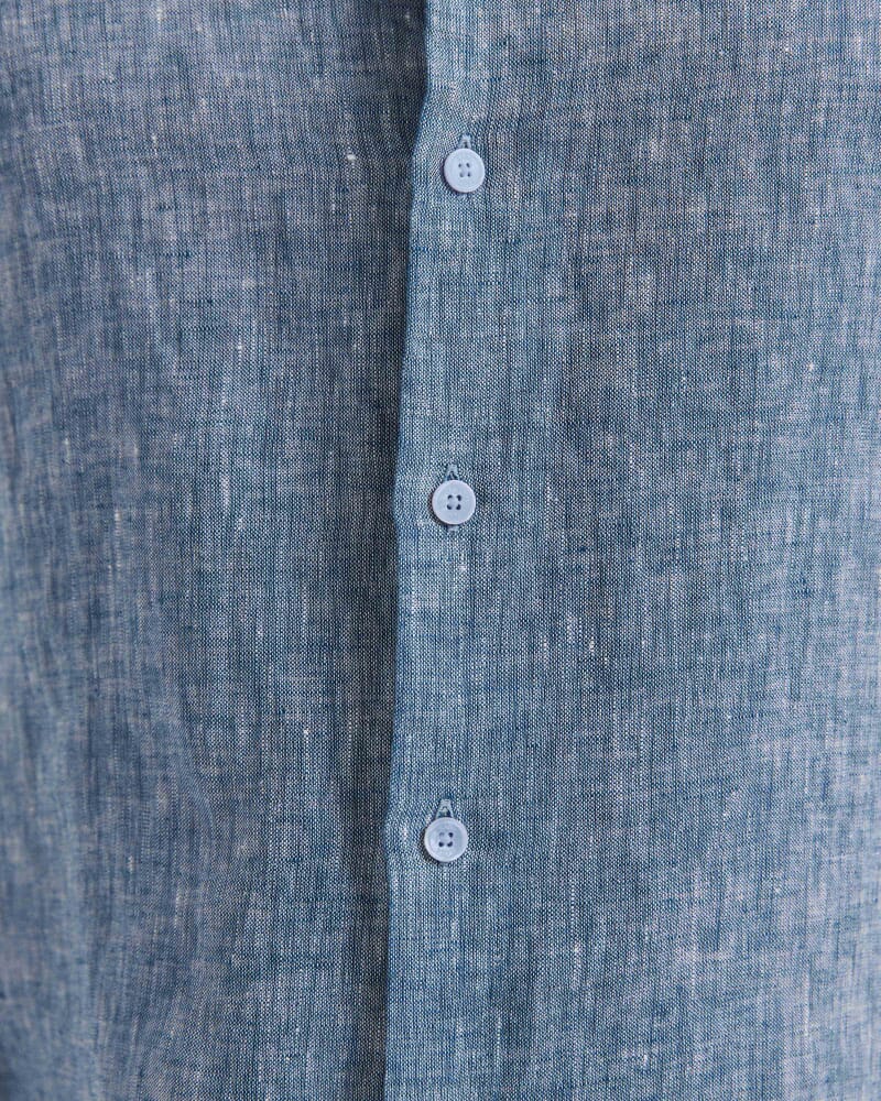 Anderson Classic Yarn Dyed Linen Shirt in DARK CHAMBRAY