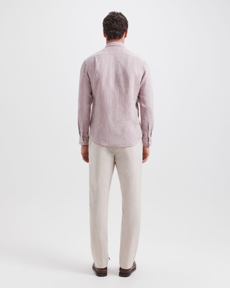 Anderson Classic Yarn Dyed Linen Shirt in MUSK