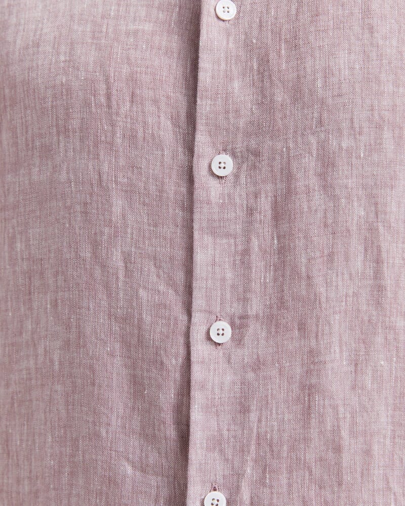 Anderson Classic Yarn Dyed Linen Shirt in MUSK