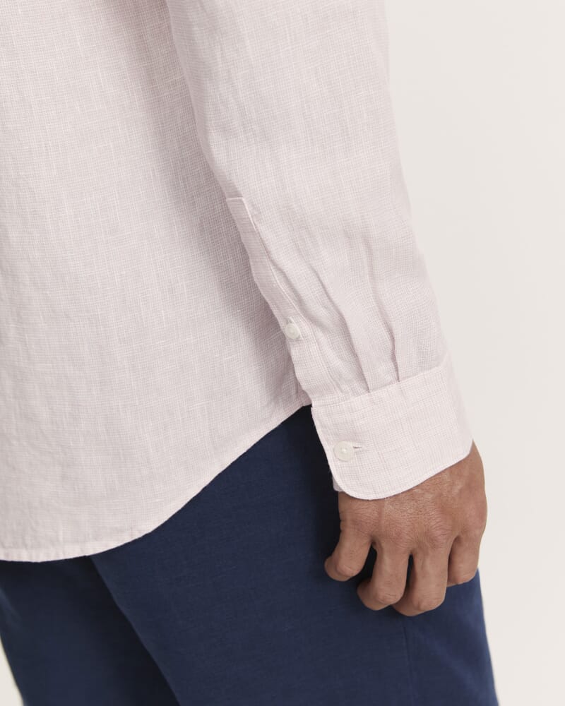 Anderson Classic Yarn Dyed Linen Shirt in PINK